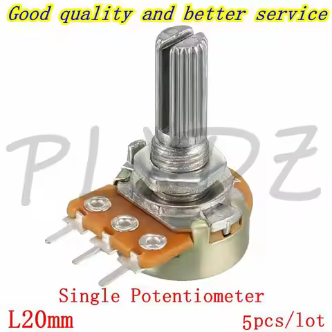5PCS WH148 3pin B 1K 2K 5K 10K 20K 50K 100K 250K 500K 1M Single Potentiometer Shaft Length 20 L20mm