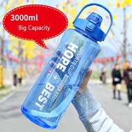 2 Liter Water Bottle 3 litre Large Size (BPA free) No More Problems With Drinking Less Water.