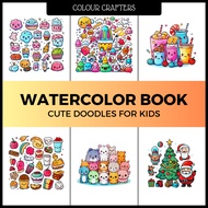 ColourCrafters Watercolour Drawing Book Cute Doodles For Kids Children 200gsm 300gsm Watercolour Paper