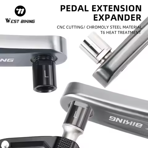 WEST BIKING High Strength Chromoly Steel Bicycle Pedal Extender MTB Road Bike Labor-Saving Pedals Ac