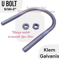 UBOLT 2" | 2 INCH U-PIPE CLAMP | U Quality 2-in-1 White GalvanizedBolt
