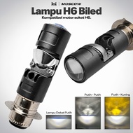 CAHAYA H6 LED Motorcycle Light Biled Lens Projector Mini Universal Socket H6 Plug Play Flat Cut Ligh