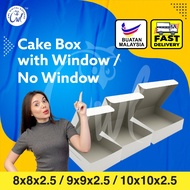 [8x8x2.5 / 9x9x2.5 / 10x10x2.5] Cake Box Packaging With Window/No Window|Bakery Box|Dessert Box |Sui