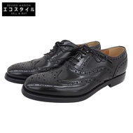 二手 Church's BURWOOD 拋光小牛皮WING鞋，女款，黑色，尺寸 36 1/2。狀況極佳。