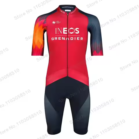 MEN Cycling Jersey Ineos Grenadier Team Set Mens Red Orange Clothing Bike Shirts Suit Bicycle Bib Sh