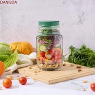 DANILOA Leakproof Salad Jar, Plastic with Side Opening Salad Container, Salad Box Transparent Portab