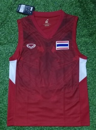 GS แกรนด์สปอร์ต เสื้อแข่งนักกีฬา เสื้อกีฬาแขนกุด  บาสเกตบอลชาย ทีมชาติไทย ซีเกมส์ 2017 สีแดง ของแท้ ใหม่ป้ายห้อย