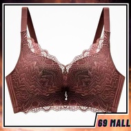 Wireless Bra Push Up 32-40 AB/C Cup Floral Lace Smooth Soft Massage Fat Cover Baju Dalam Wanita Tanp
