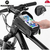 [SG SELLER] RockBros Bicycle Bag Cycling bag with waterproof handphone holder Frame bag bicycle pannier accessories