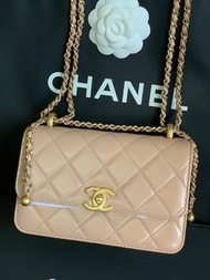 [全新] Chanel 21A 雙金球 19cm Beige