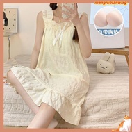 Pyjamas Women Cotton Sexy Pajamas Padded Sling Nightshirt M-XL