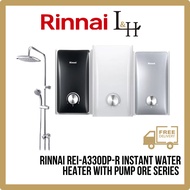 RINNAI REI-A330DP-R Instant Water Heater With Pump Ore Series Rainshower LED Illumination