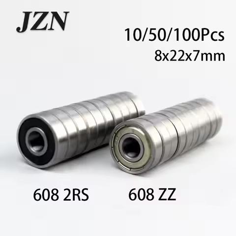 10/50/100Pcs Miniature high carbon steel bearing 608 ZZ 2Z DDU 2RS 8*22*7mm ABEC-5 slide plate beari