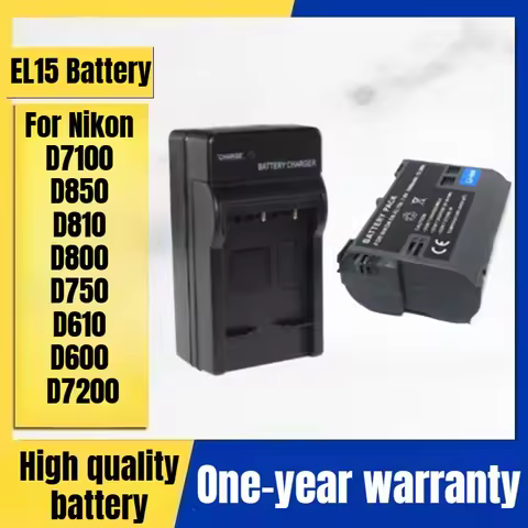 EL15 Camera Battery, Charger for Nikon D7100 D850 D810 D800 D750 D610 D600 D7200 Digital Camera 7.0V