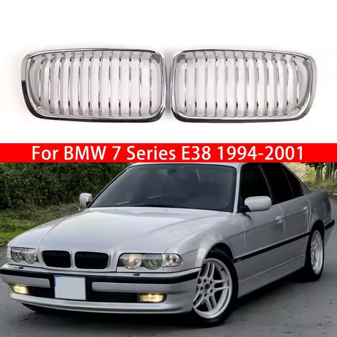 Chrome Silver Car Kidney Grille Front Bumper Grill For BMW 7 Series E38 728 735i 730i 740i 1994-2001