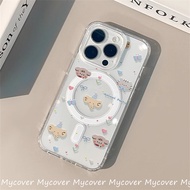 Magnetic Phone Case Cartoon Elephant Cute Animals Caing for iPhone 14 15 11 12 13 16 Pro Max 16e X X