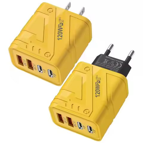 Charger Block 4-Port Type C Charger Fast Charging Blocks USB C Wall Fast Charger Block 12W Multiport