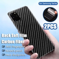 2Pieces/lot Samsung Galaxy S8/S9/S10 Plus/S20 Ultra/S21/S22/S23/S24/Note 8/9/10/20 Carbon Fiber Back Cover Screen Protector Film