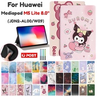 For Huawei Mediapad M5 Lite 8.0 (JDN2-AL00/W09) Kids Cute Cartoon Pattern Leather +TPU Fashion Flip Stand Tablet Protective Case