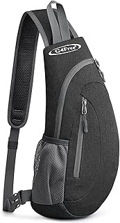 G4Free Sling Bags Men Shoulder Backpack Small Cross Body Chest Sling Backpack (Black-Grey)