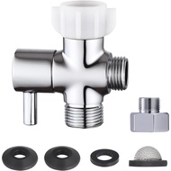 Bidet T Adapter with Shut off Valve,Metal T Valve for Bidet 7/8” X 7/8” X 1/2”or 3/8”,Tee Connector 