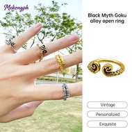 Retro Personalized Style Golden Cudgel Ring Wukong Open Ring Alloy Ring [MK]