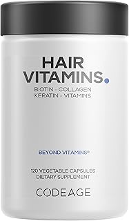 Hair Vitamins, Biotin, Keratin Supplement –Collagen, Vitamin A, B12, C, D3 & E - Zinc, Probiotic, Om
