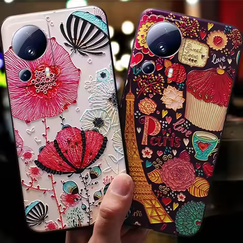 3D Flower Relief Silicone Case for Xiaomi Mi 11 Lite 5G NE A3 9Lite Cover Emboss Soft Bumper for Xia