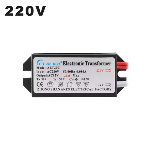 AC220V To AC12V LED driver 20W Electronic Transformer Power Supply For AC 12V MR16 G4 LED Light Bead