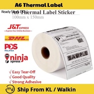 A6 Barcode Thermal Shipping Label Roll (350sticker/roll) 100x150mm