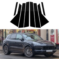 ^new^ 8Pcs Car Pillar Posts Door Window Trim Cover Sticker For Porsche Cayenne 9YA/9YB Chassis E3 20
