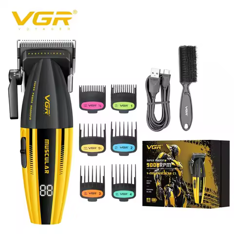 VGR Electric Hair Trimmers Professional 9000RPM Hair Clippers Rechargeable Haircut Machine Adjustabl