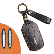 For Genesis Rohens Genuine Leather Car Key Holder GV60 GV90 Car Keys Full Cover Protective Case 6-8 