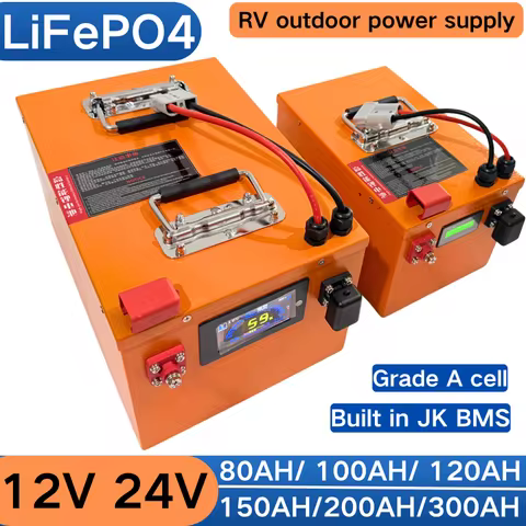 LiFePO4 Battery 12V 24V 120AH 100AH 80AH 60AH - High Capacity 12V Lithium Iron Phosphate Battery for