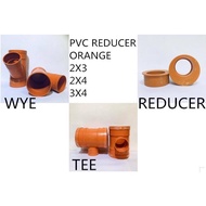 PVC Orange Fittings Reducer【 2” 3” 4” 】 Tee Wye Coupling  For PVC Pipes