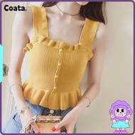 COATA Strap Vest, Knitted Outerwear Outerwear Vest, 2024 Sleeveless Breathable Undershirt Lady