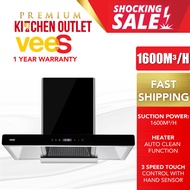 Vees 1600m³/h Cooker Hood DH-20 with Heater Auto Clean Function