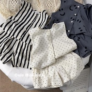 Korean 2pcs Set Kids Girl Cotton Suit Sleeveless Tshirt + Short Pant