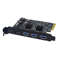 Kad Pengembangan USB3.2 GEN2 10Gbps PCI-E 4X Penyesuai TYPE-C ASMedia ASM3142 Cip 5 Port