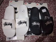 雙色 Stussy X Nike Benassi Slide 黑色 白色 Black Sail 拖鞋 US 10 US 11