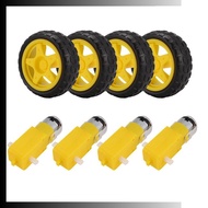 4PCS DC Electric Motor + Plastic TT Motor Tire Wheel Dual Shaft Gear Motor TT for Smart Car u1bhhrhd