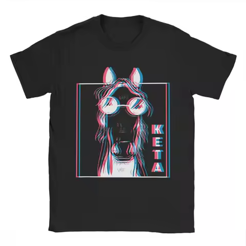 Keta Ketamine T-Shirt Men Horse Rave DJ Party Techno T-Shirts Beach Comfortable Harajuku Tee Shirt P