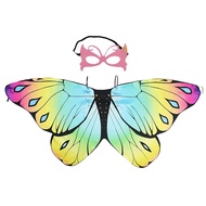 Butterfly Wings Halloween Costume Rainbow Angel Wings for Kids Girls Sparkling Cartoon Costume Accessory Monarch Butterfly Rainbow Fairy Angel Wings for Christmas Birthday Party bearable