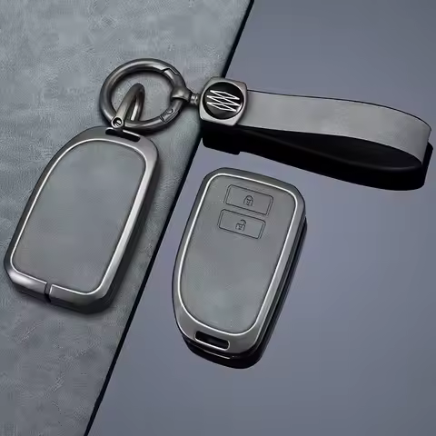 leather Zinc Alloy Car Key Case For Toyota Yaris HAIs 2020 Hiace 200 Sienta Remote Shell FOB Protect