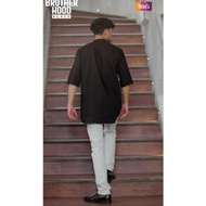 Baju Koko Kurta Pria Lengan Pendek Putih Hitam Polos Nkr 007 Nibras