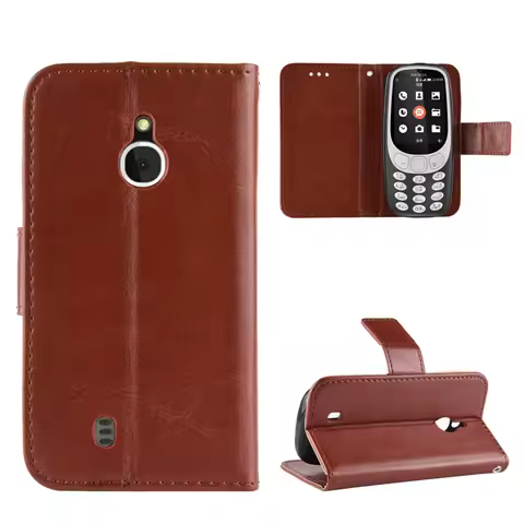 For Nokia 3310 3G Case Luxury Leather Flip Wallet Phone Case For Nokia 3310 4G Case Stand Function C