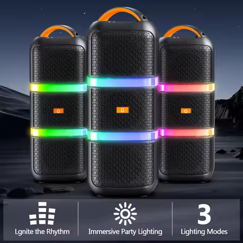 JYX Wireless Speaker, Portable Bluetooth Speaker, Karaoke Machine with 2 Microphone, LED Party Light