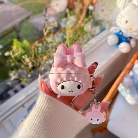 Sanrio My Melody 3D Cute Cartoon Earphone Case For Airpods 4 Pro 2 3 Wireless Bluetooth Headset Prot