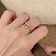 Cartier 釘子戒指 Cartier戒指 玫瑰金 49號