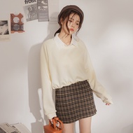 IN SHOP IN Melade Fine Checked Skirt-Total 2 Colors [KT21736]